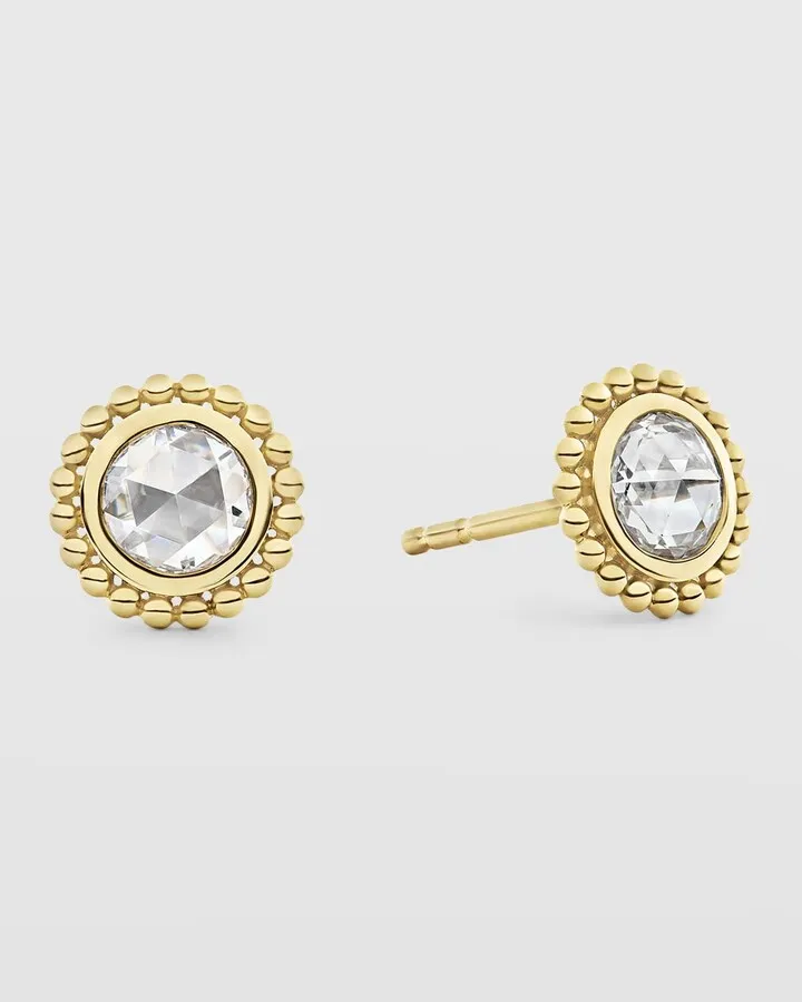 Covet Gold 5mm Rose-Cut Diamond Stud Earrings