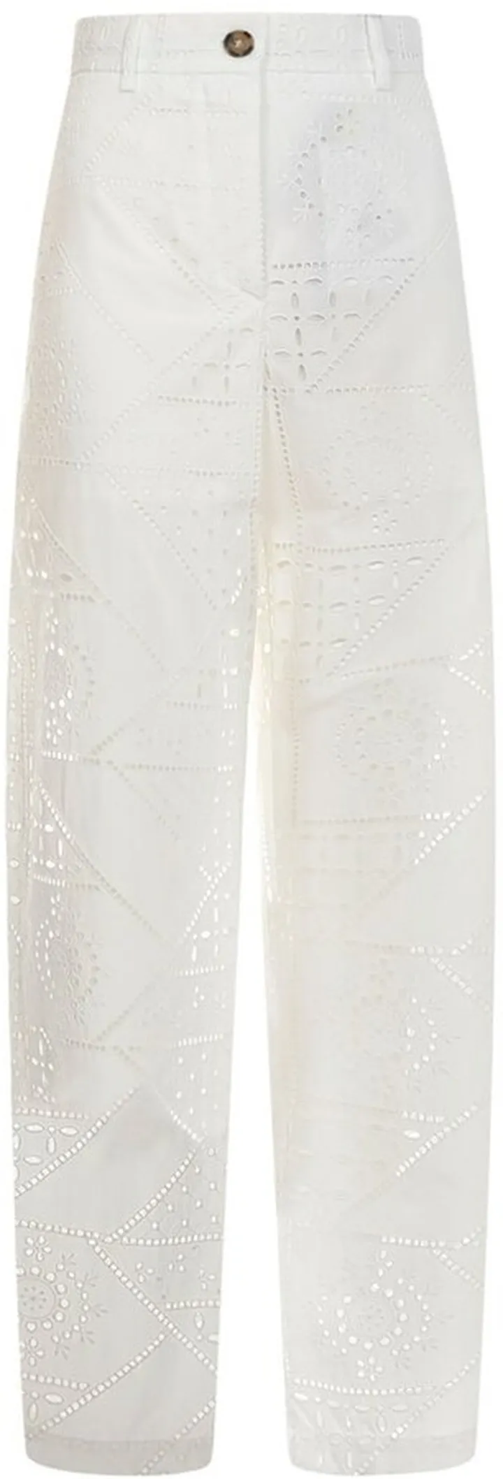 MSGM Perforated Straight-Leg Pants