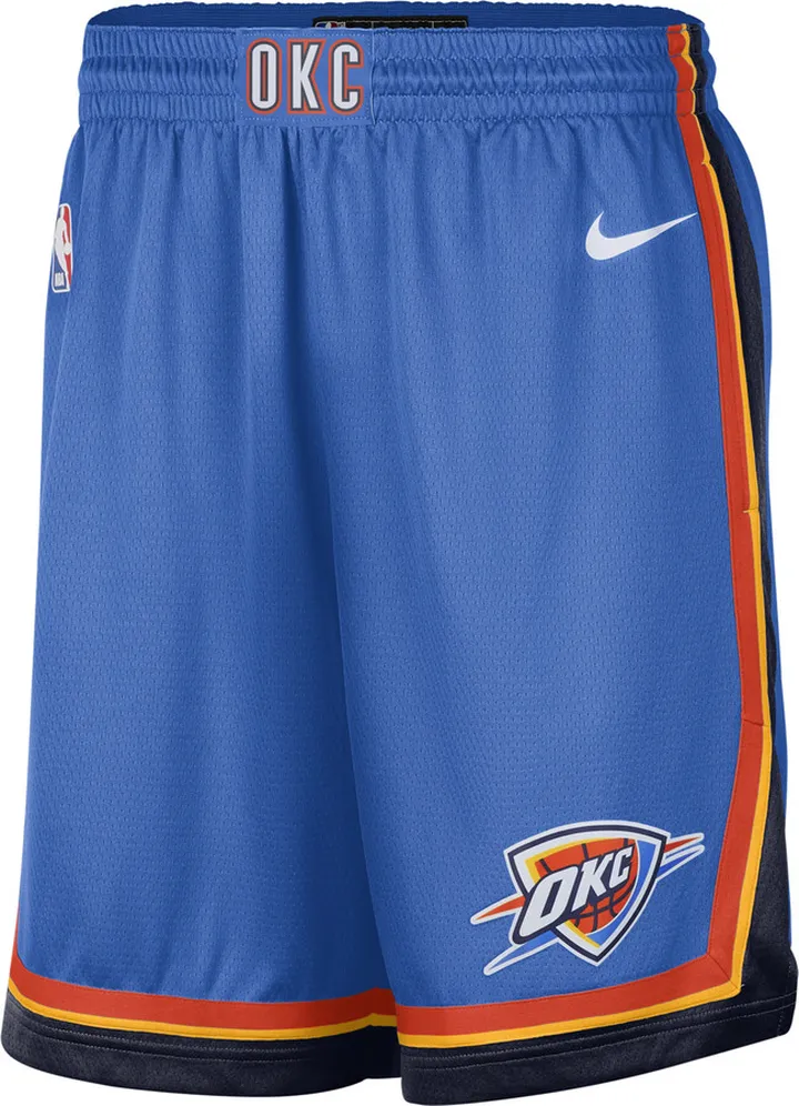 Oklahoma City Thunder Icon Edition Nike Men's NBA Swingman Shorts in Blue