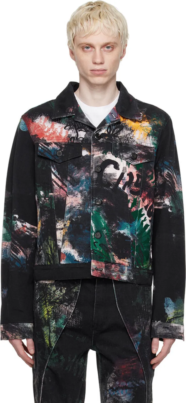 Andersson Bell Black Scratch Denim Jacket