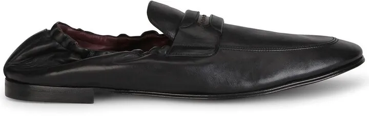 Logo-Embossed Leather Slippers