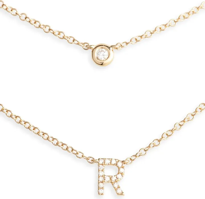 Diamond Bezel Initial Choker