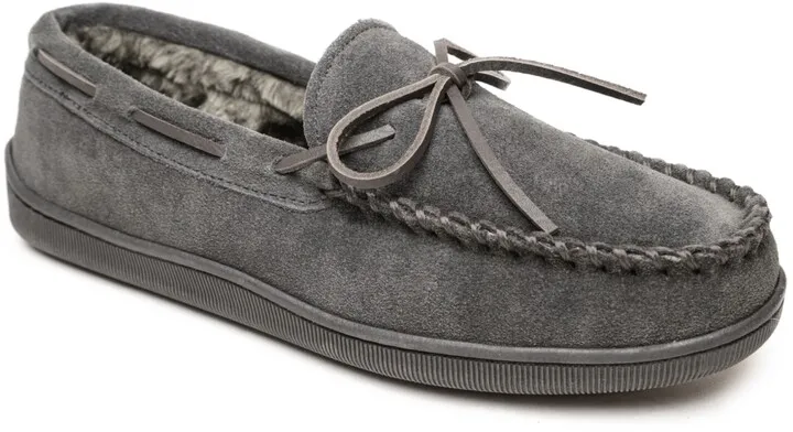 Minnetonka Men's Pile Lined Hardsole Moccasin Slippers Men's Shoes