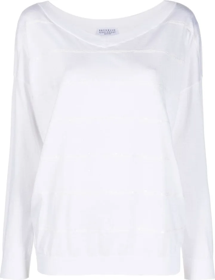 V-neck knitted jumper