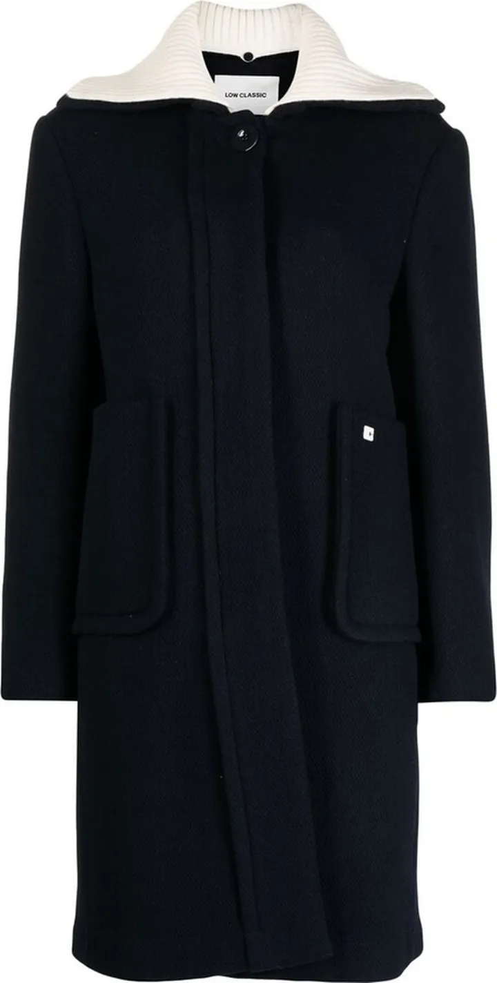Wide-Collar Single-Breasted Coat