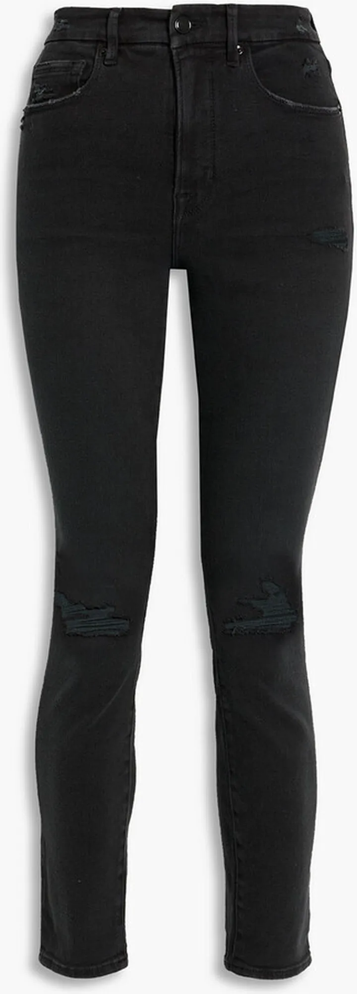 Good Waist distressed high-rise skinny jeans