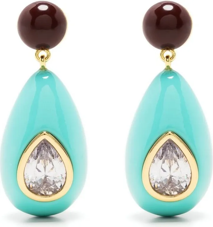 Crystal Enamel Drop Earrings