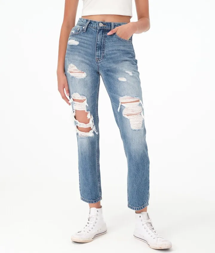 Aeropostale Women's High-Rise Mom Jean
