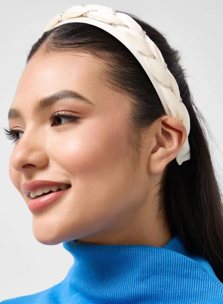 Woven Diamante Detail Headband
