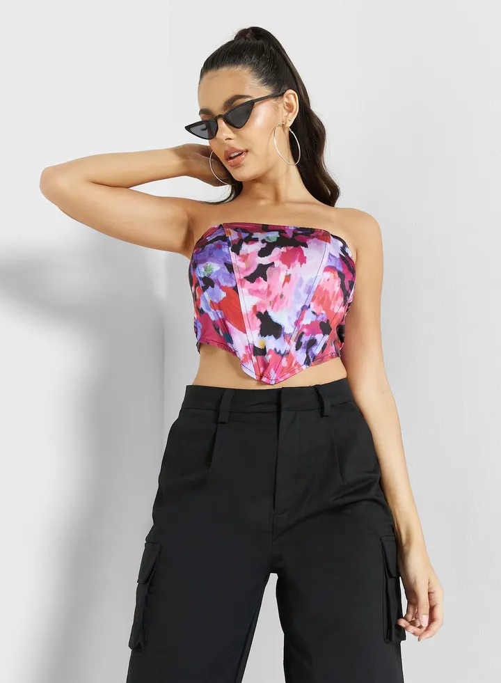 Printed Satin Top