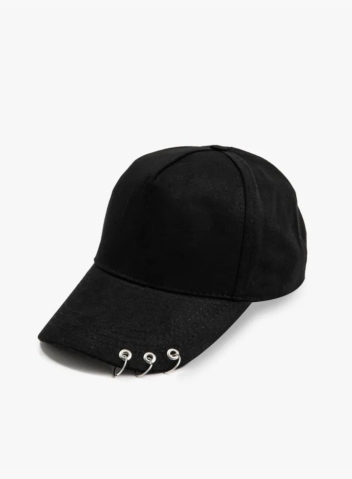 Metal Ring Detail Cap Hat
