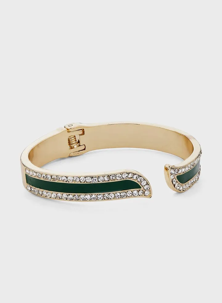 Arabic Initial "A"Diamante Cuff Bracelet