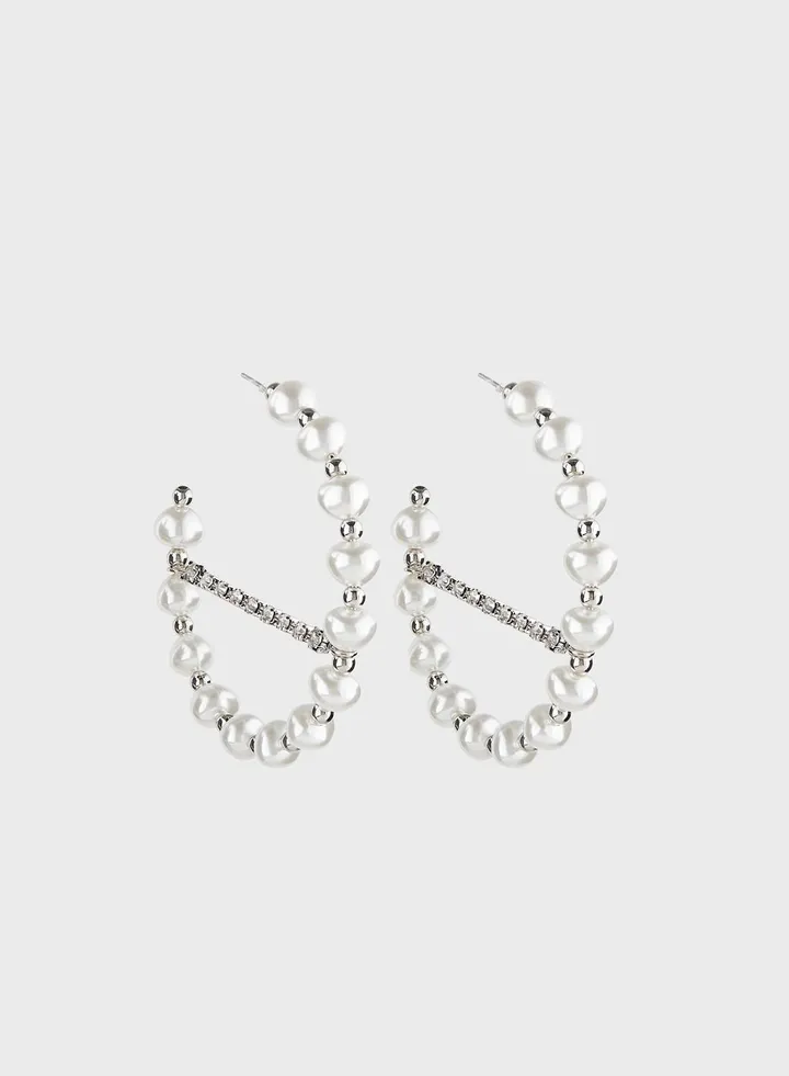Pearl Diamante Earrings