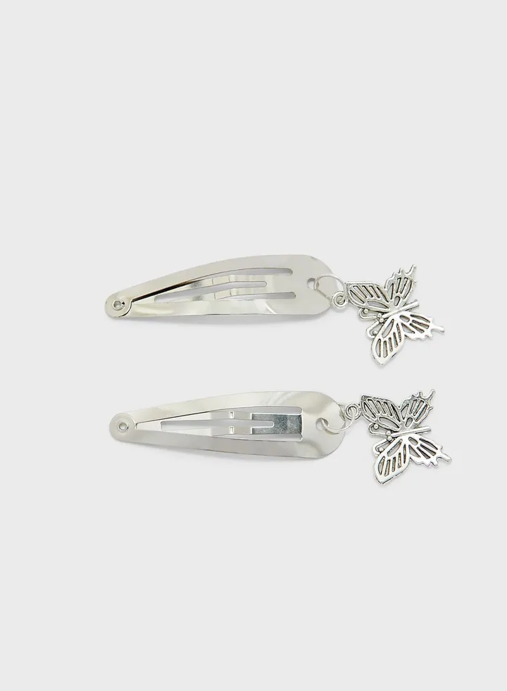 Butterfly Charm Hair Clip Set