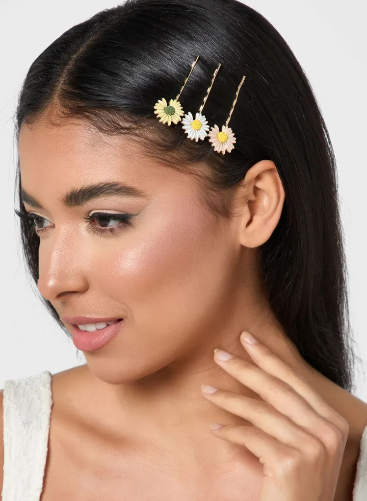 3 Pack Daisy Hair Clips