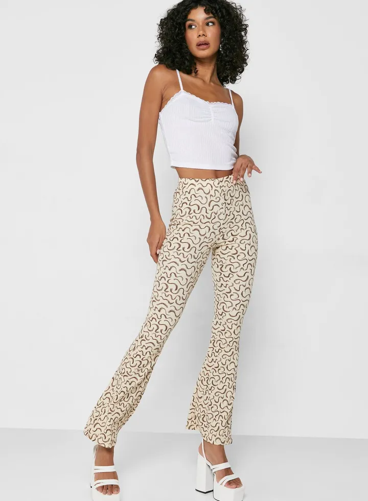 Printed Wide Leg Pants