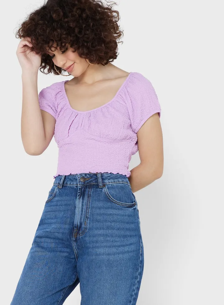 Crinkle Keyhole Top