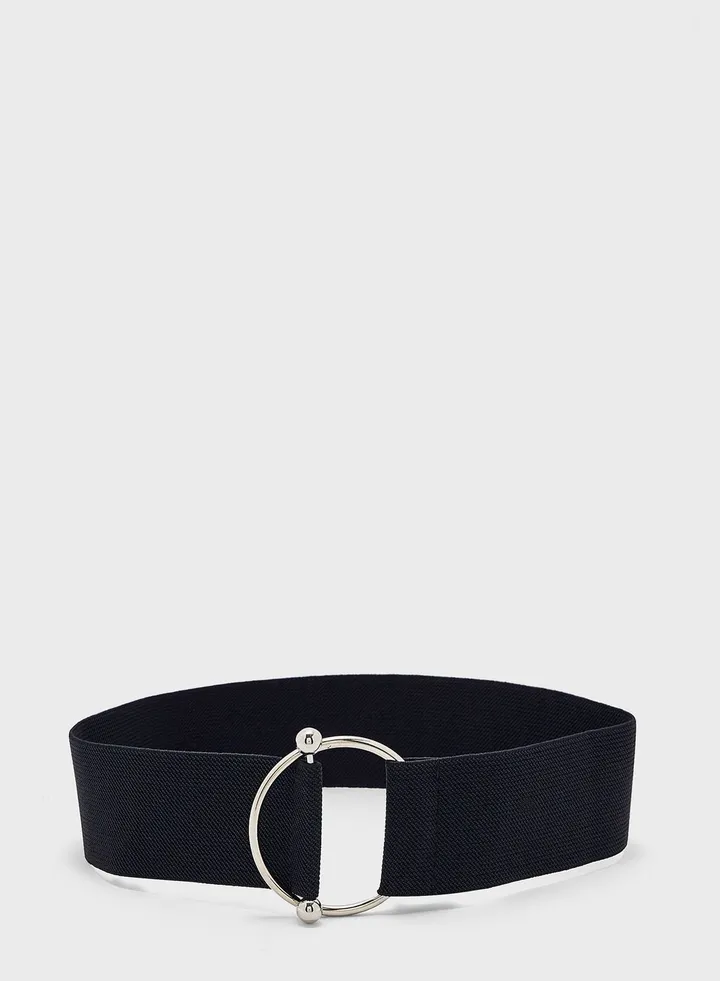 Statement Double Buckle Elastic Waist Belt