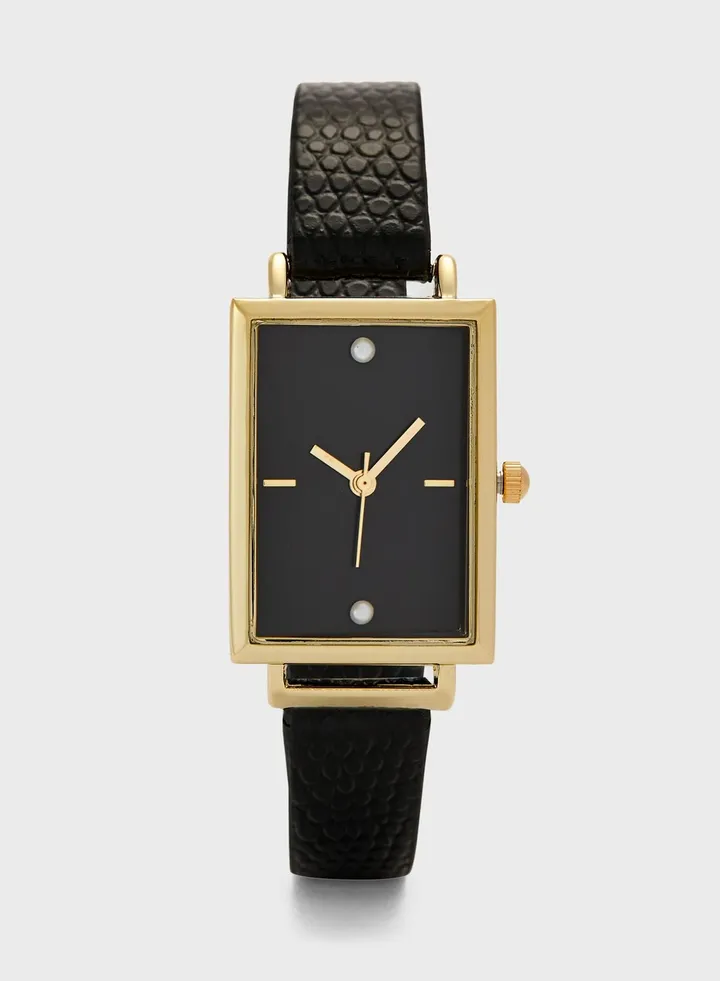 Pearl Detail Rectangle Watch