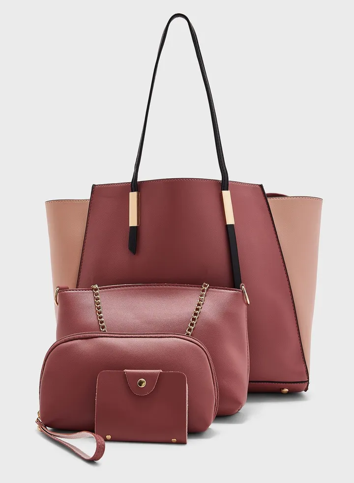 4 Piece Tote Handbag Luggage Set