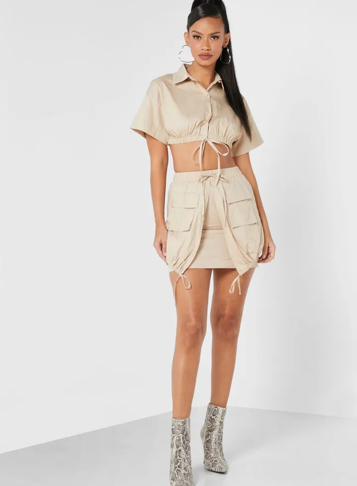 Pocket Detail Mini Cargo Skirt