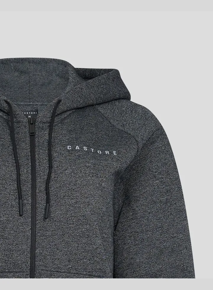 Women's Black Marl Zip Through Hoody
