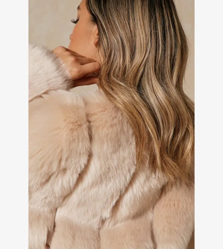 Oversized Luxe Panelled Faux Fur Coat