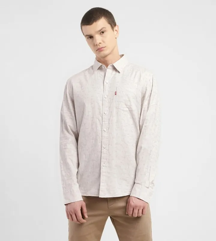 Logo Detail Long Sleeves Slim Fit Shirt