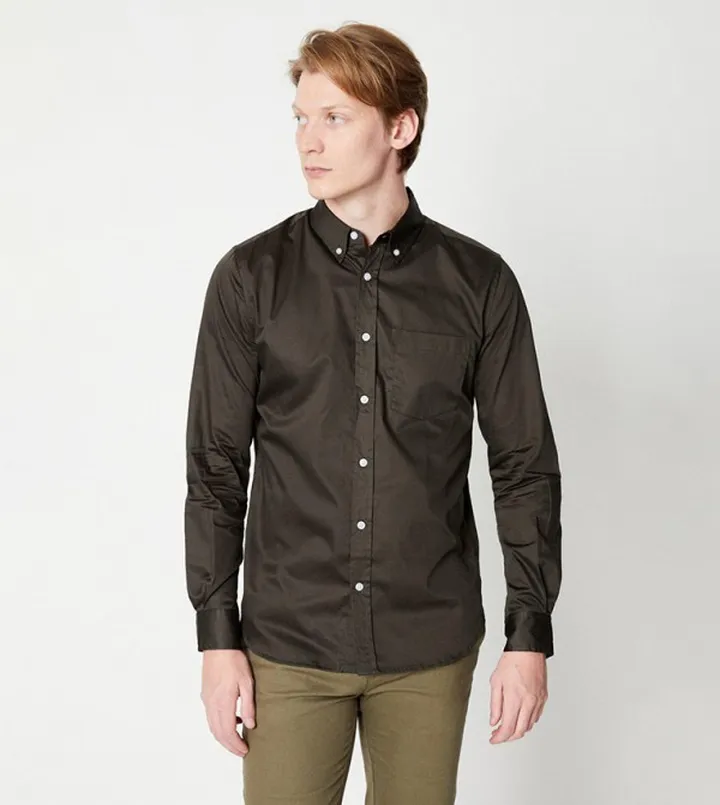 Long Sleeves Cotton Satin Shirt