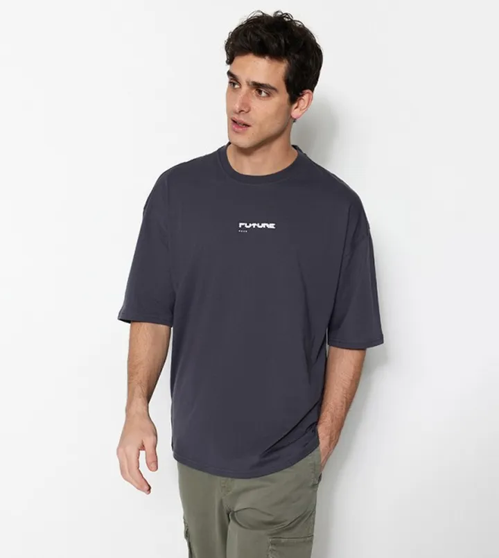 Printed Crew Neck Oversized T-Shirt