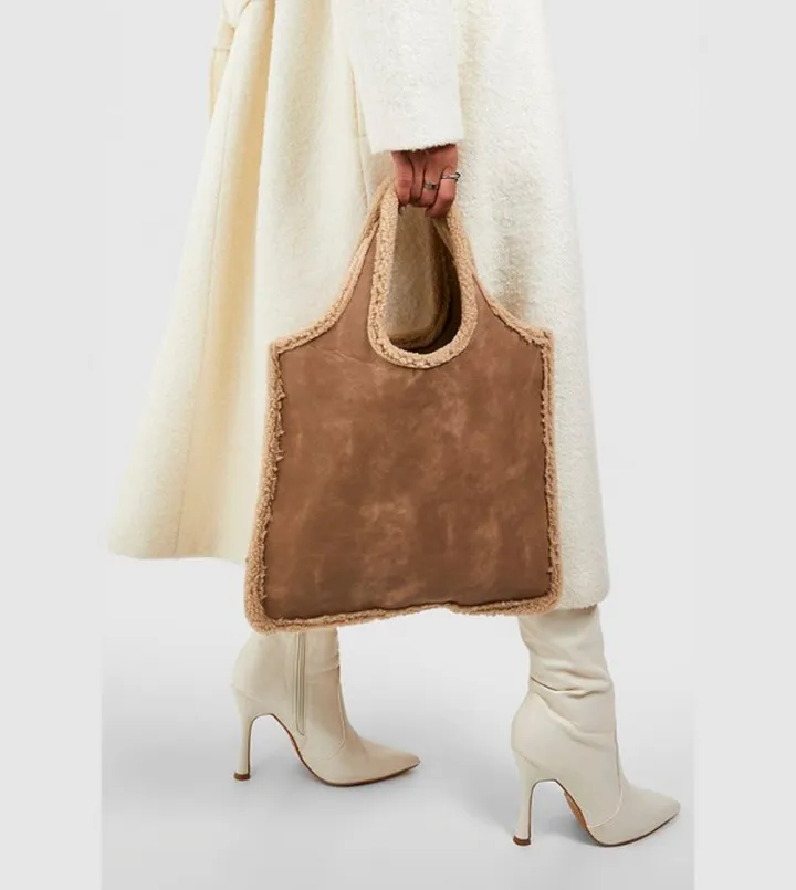 Shearling Edge Tote Bag