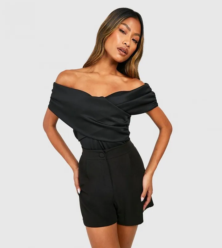 Cross Front Bodysuit Top