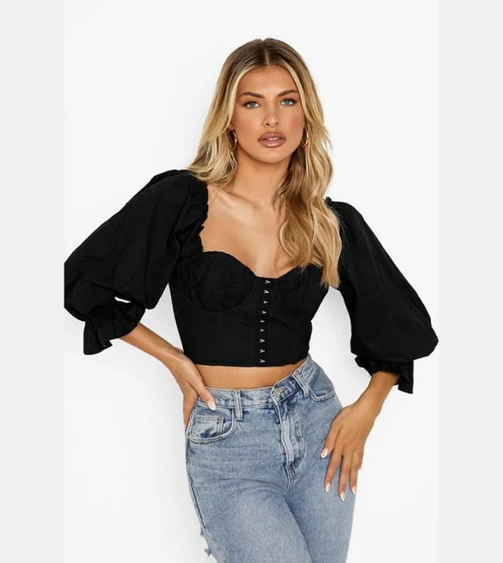 Woven Extreme Sleeves Top