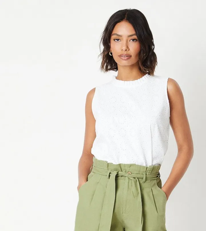 Broderie Sleeveless Top
