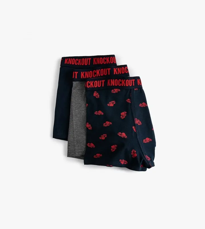 Pack of 3 Elastic Waistband Trunks