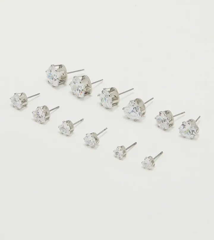 Laportea Set of 6 Stone Studded Earrings