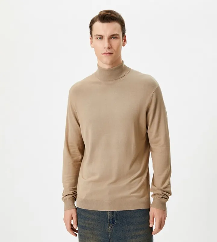 Knitted Turtleneck Long Sleeves Sweater