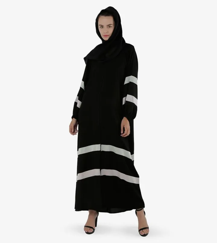 Striped Long Sleeves Abaya