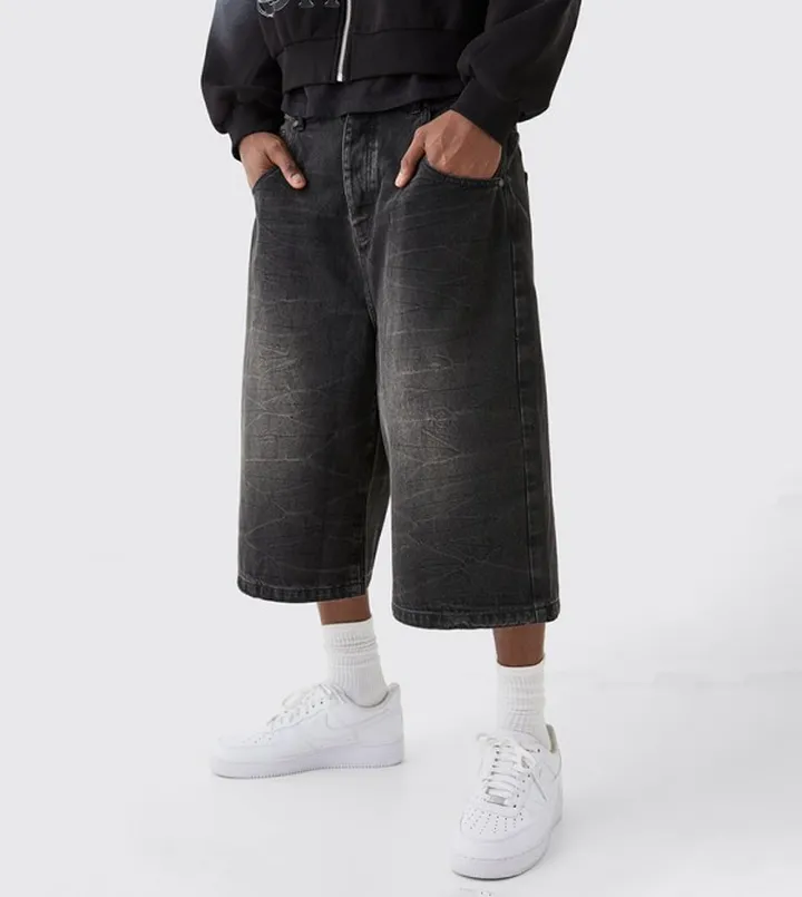 Faded Denim Shorts