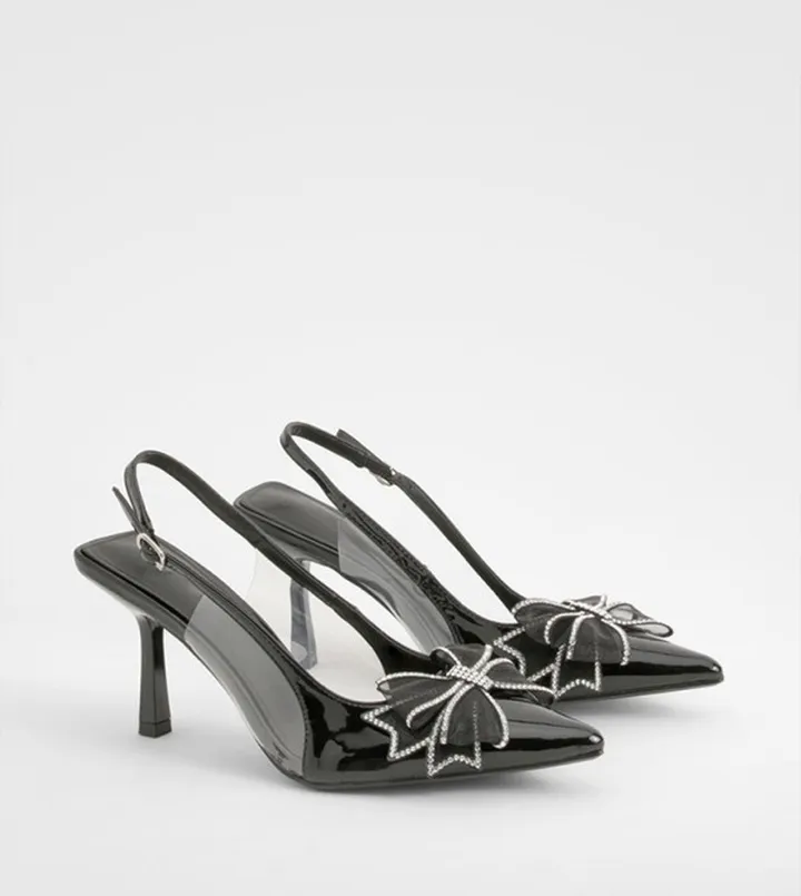 Diamante Trim Bow Detail Pumps