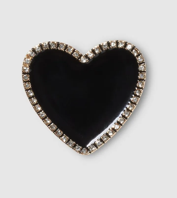Black Heart With Gold Outline