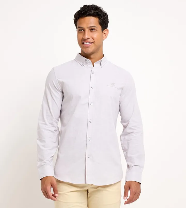 Logo Embroidered Long Sleeves Shirt