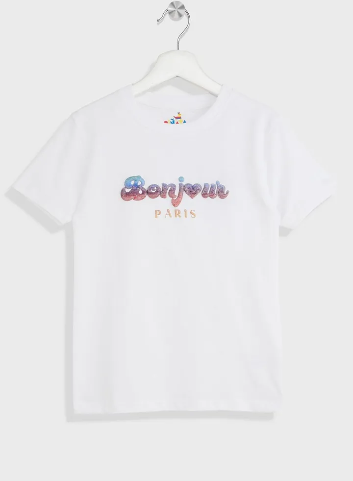 Girls Sequins Detail T-Shirt