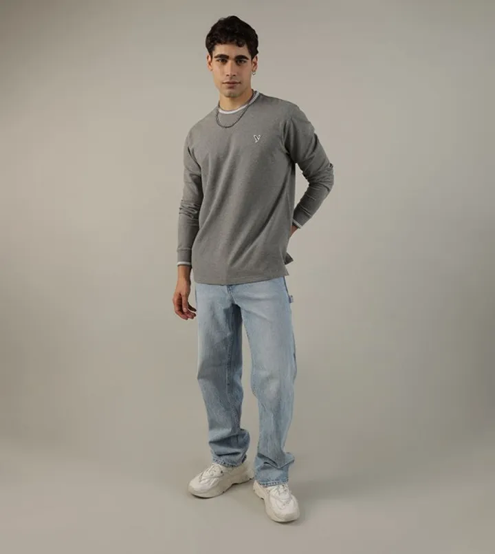 Logo Detail Long Sleeves Pique T-Shirt