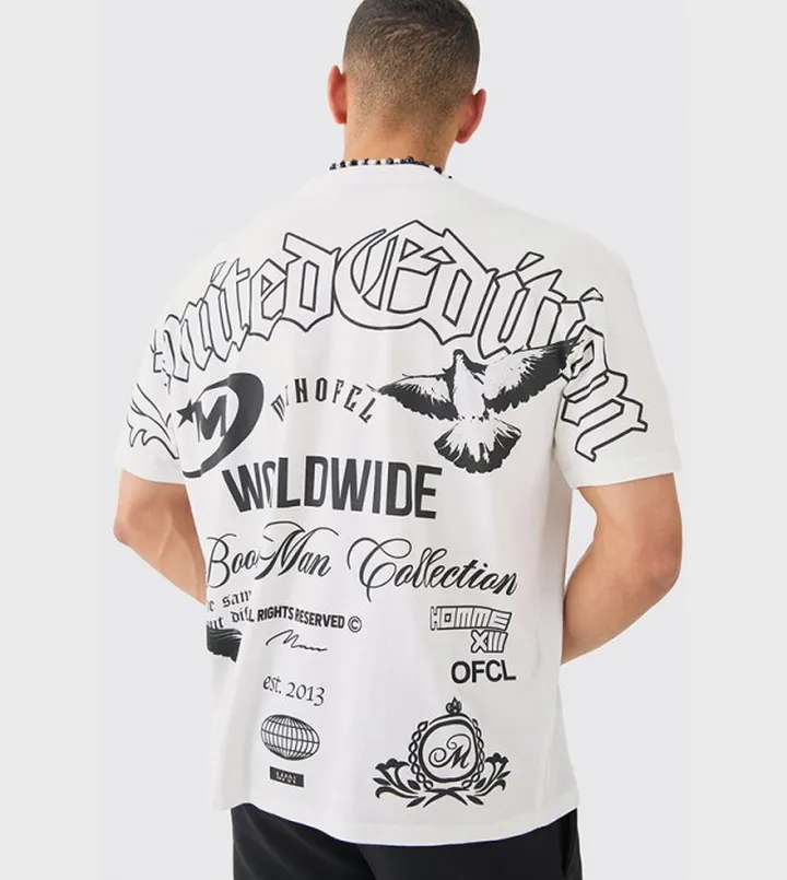 Oversized Over Seams Branded T-Shirt