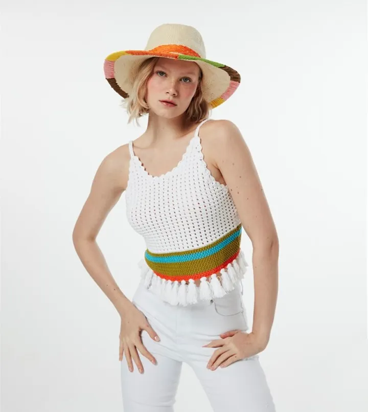 Tasseled Sleeveless Top