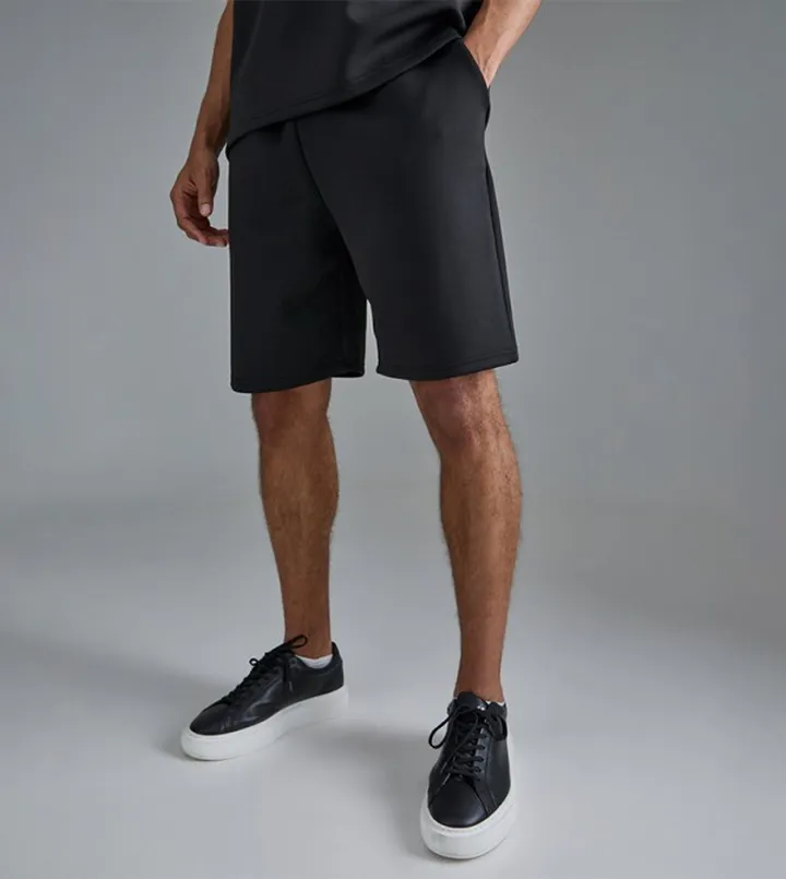 Mid Rise Relaxed Scuba Shorts