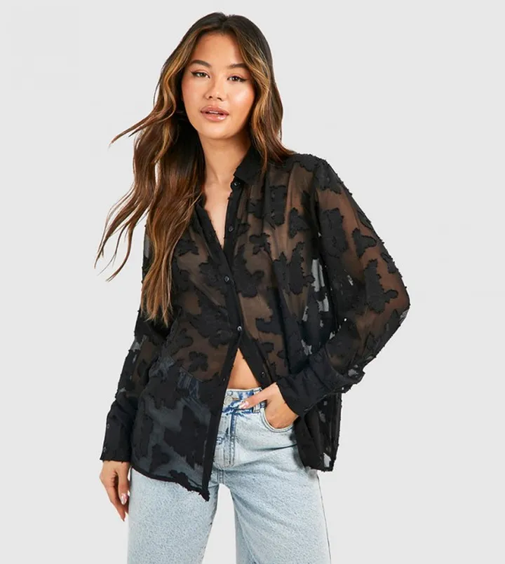 Floral Detail Long Sleeves Shirt