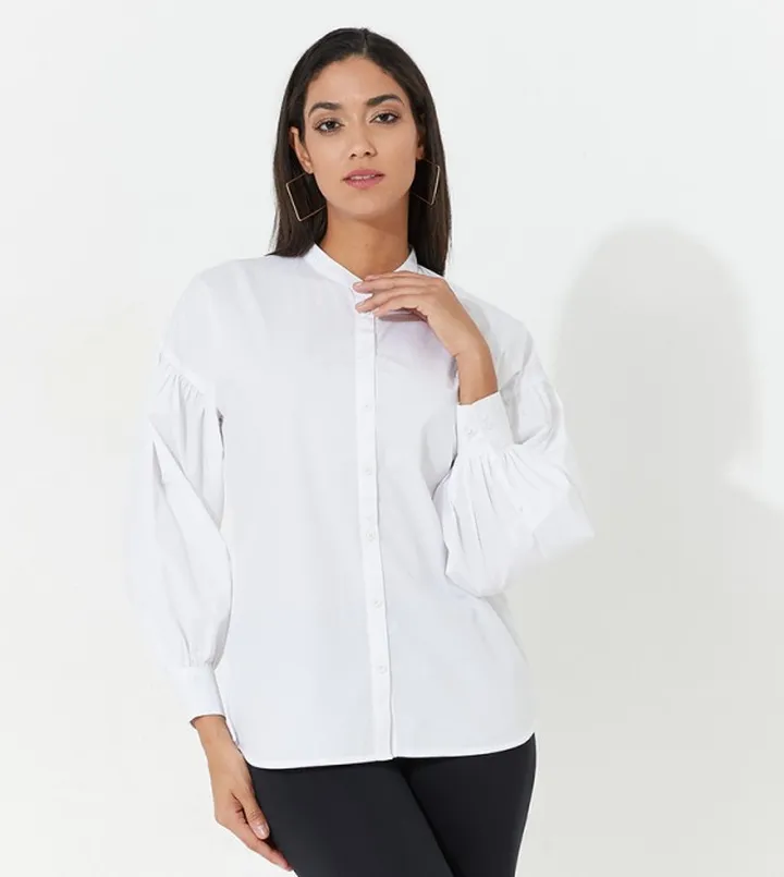 Aero Bishop Sleeve Woven Top