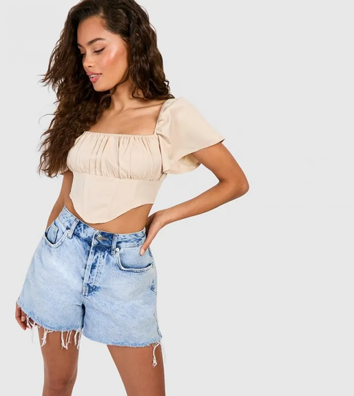 Puff Sleeves Corset Top